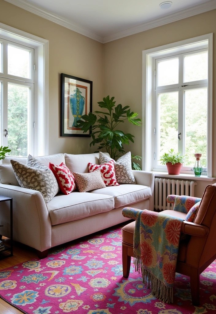 25 Cozy Living Room Ideas That'll Make You Want to Snuggle Up Right Now! - 9. Fun with Patterns